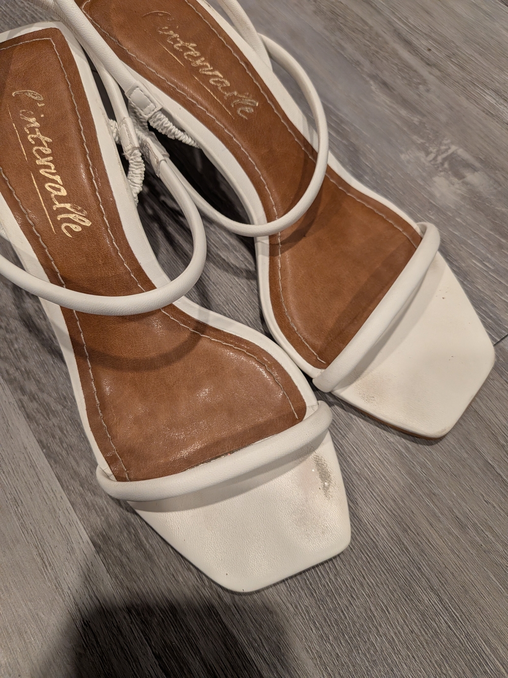 L'Intervalle - White Leather Strappy Slingback Sandals - Picture 3 of 3